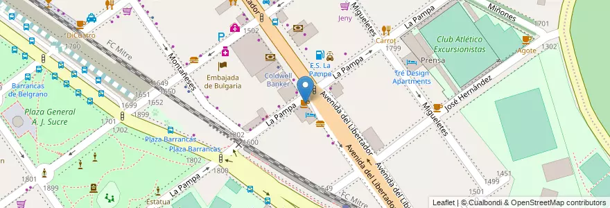 Mapa de ubicacion de Starbucks, Belgrano en الأرجنتين, Ciudad Autónoma De Buenos Aires, Buenos Aires, Comuna 13.
