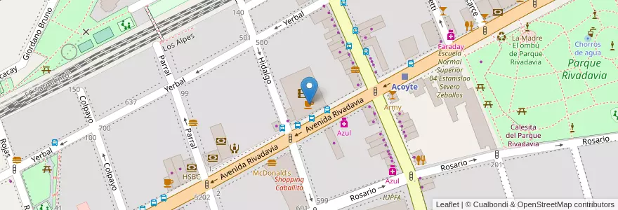 Mapa de ubicacion de Starbucks, Caballito en Argentine, Ciudad Autónoma De Buenos Aires, Buenos Aires, Comuna 6.
