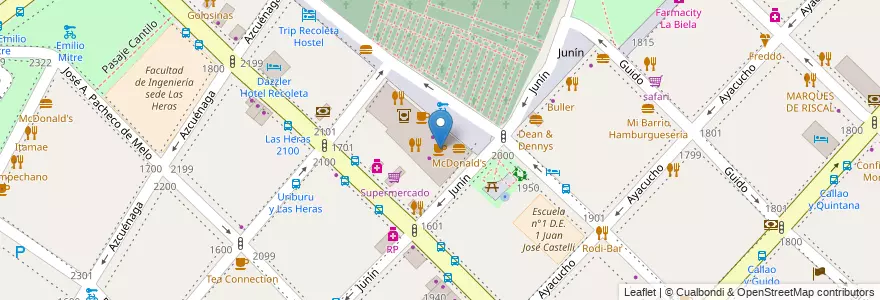 Mapa de ubicacion de Starbucks Coffee, Recoleta en Arjantin, Ciudad Autónoma De Buenos Aires, Comuna 2, Buenos Aires.