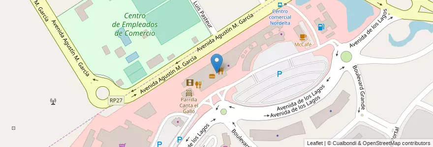 Mapa de ubicacion de Starbucks Coffee en Arjantin, Buenos Aires, Partido De Tigre, Nordelta.
