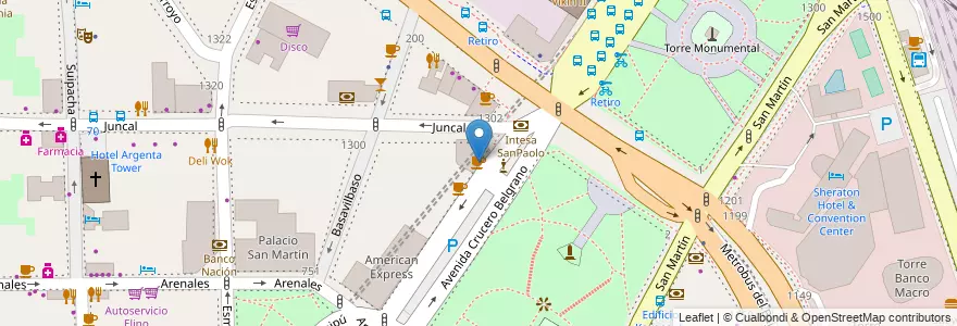 Mapa de ubicacion de Starbucks Coffeehouse, Retiro en アルゼンチン, Ciudad Autónoma De Buenos Aires, Comuna 1, ブエノスアイレス.