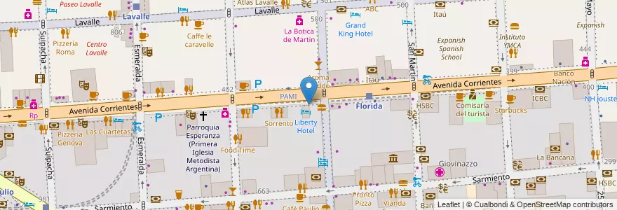 Mapa de ubicacion de Starbucks Coffeehouse, San Nicolas en Argentinië, Ciudad Autónoma De Buenos Aires, Comuna 1, Buenos Aires.