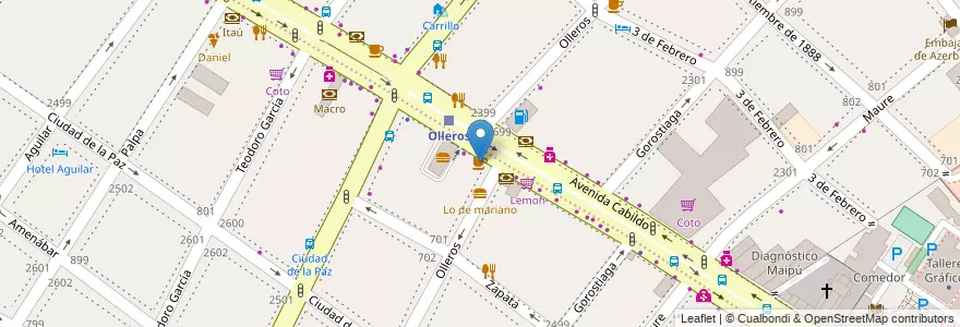Mapa de ubicacion de Starbucks, Colegiales en 아르헨티나, Ciudad Autónoma De Buenos Aires, 부에노스아이레스, Comuna 14.