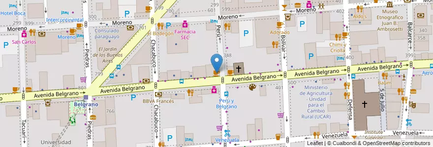Mapa de ubicacion de Starbucks, Montserrat en アルゼンチン, Ciudad Autónoma De Buenos Aires, Comuna 1, ブエノスアイレス.