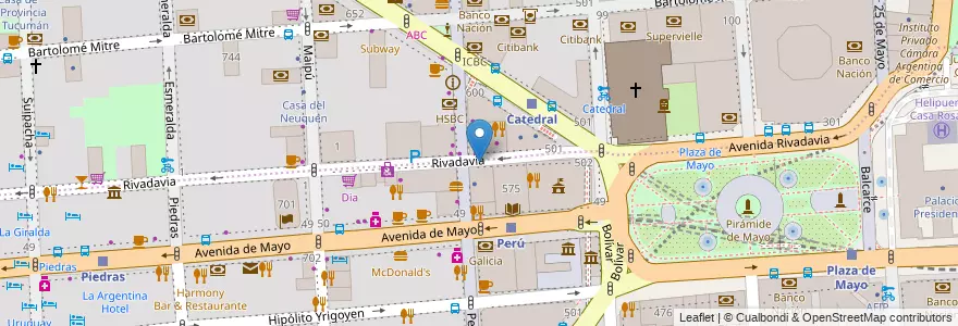 Mapa de ubicacion de Starbucks, Montserrat en آرژانتین, Ciudad Autónoma De Buenos Aires, Comuna 1, Buenos Aires.