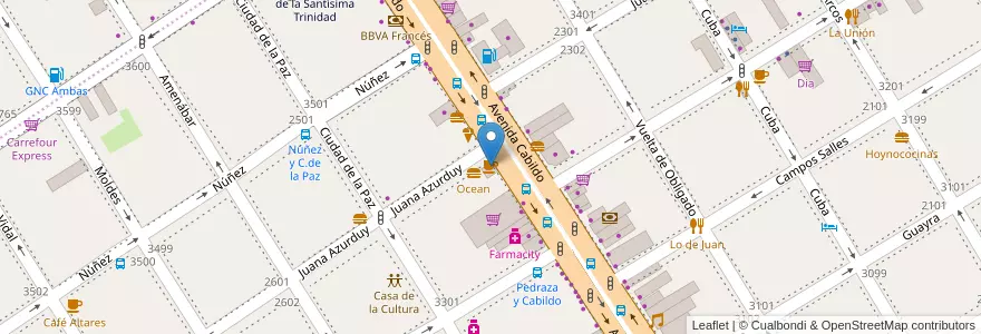 Mapa de ubicacion de Starbucks, Nuñez en アルゼンチン, Ciudad Autónoma De Buenos Aires, ブエノスアイレス, Comuna 13.