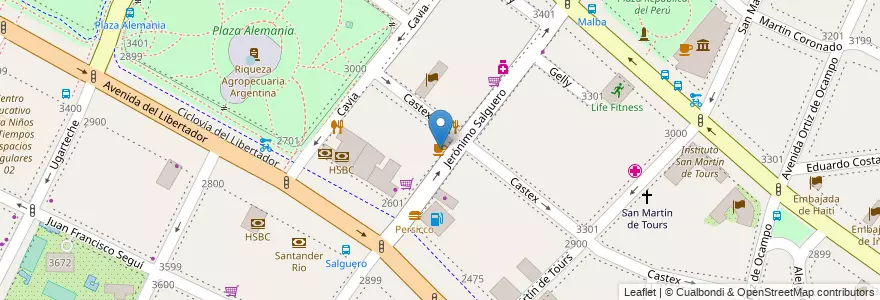 Mapa de ubicacion de Starbucks, Palermo en Arjantin, Ciudad Autónoma De Buenos Aires, Buenos Aires, Comuna 14.