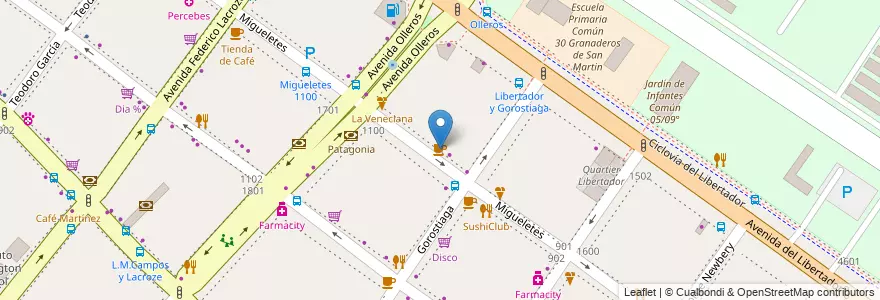 Mapa de ubicacion de Starbucks, Palermo en Argentinien, Ciudad Autónoma De Buenos Aires, Buenos Aires, Comuna 14.