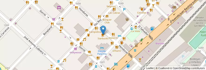 Mapa de ubicacion de Starbucks, Palermo en Аргентина, Буэнос-Айрес, Буэнос-Айрес.