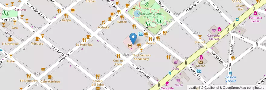 Mapa de ubicacion de Starbucks, Palermo en Argentinië, Ciudad Autónoma De Buenos Aires, Buenos Aires.