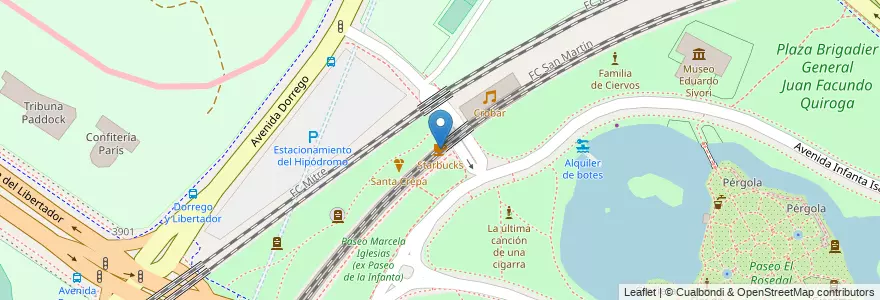 Mapa de ubicacion de Starbucks, Palermo en الأرجنتين, Ciudad Autónoma De Buenos Aires, Buenos Aires, Comuna 14.