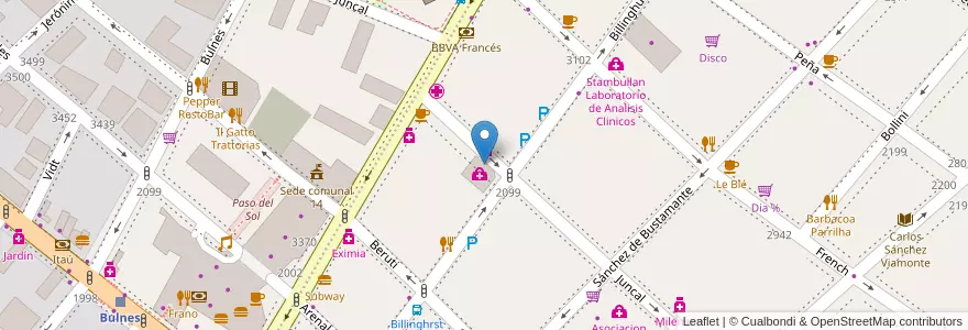 Mapa de ubicacion de Starbucks, Recoleta en Argentinië, Ciudad Autónoma De Buenos Aires, Comuna 2, Buenos Aires.