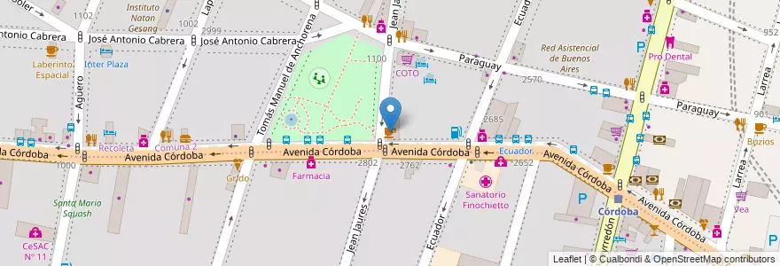 Mapa de ubicacion de Starbucks, Recoleta en Argentine, Ciudad Autónoma De Buenos Aires, Comuna 2, Buenos Aires.