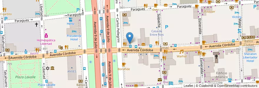 Mapa de ubicacion de Starbucks, Retiro en Argentinien, Ciudad Autónoma De Buenos Aires, Comuna 1, Buenos Aires.