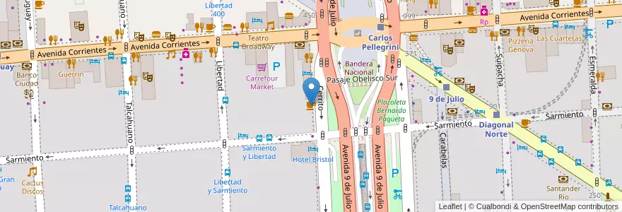 Mapa de ubicacion de Starbucks, San Nicolas en Argentinien, Ciudad Autónoma De Buenos Aires, Comuna 1, Buenos Aires.