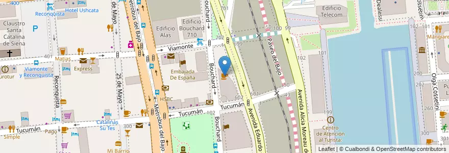 Mapa de ubicacion de Starbucks, San Nicolas en Argentinien, Ciudad Autónoma De Buenos Aires, Comuna 1, Buenos Aires.