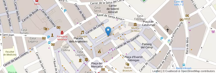 Mapa de ubicacion de Starburger en 스페인, Catalunya, Tarragona, Baix Camp, Reus.
