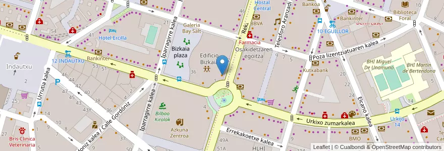Mapa de ubicacion de Steak House en İspanya, Bask Bölgesi, Bizkaia, Bilboaldea, Bilbao.