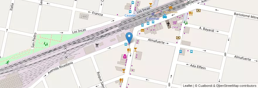 Mapa de ubicacion de Stella Marisquería en Argentinië, Buenos Aires, Partido De Morón, Castelar.