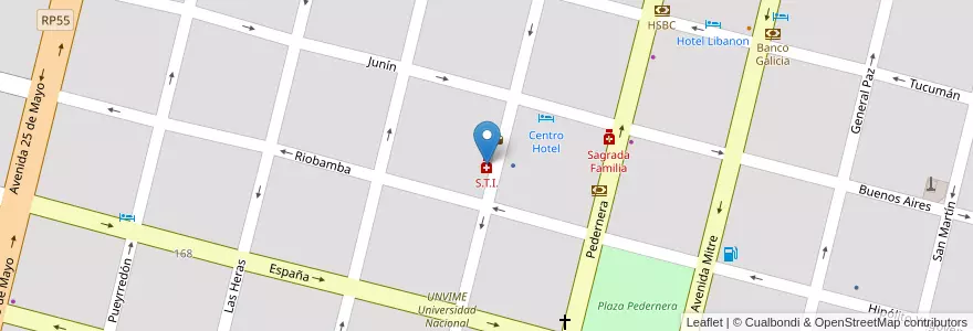 Mapa de ubicacion de S.T.I. en الأرجنتين, San Luis, General Pedernera, Villa Mercedes, Municipio De Villa Mercedes.