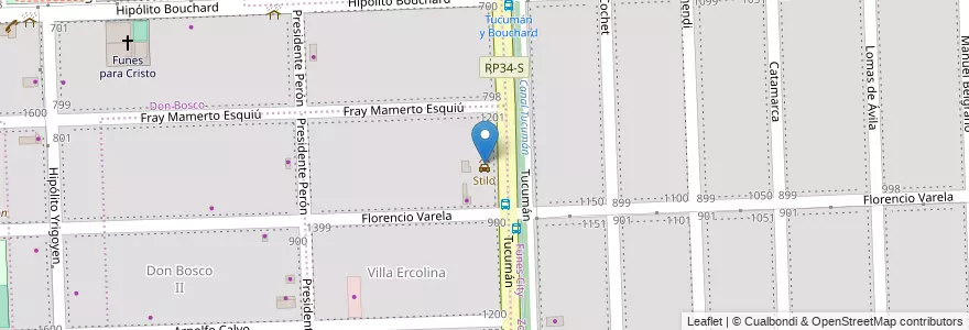 Mapa de ubicacion de Stilo en Arjantin, Santa Fe, Departamento Rosario, Municipio De Funes, Funes.