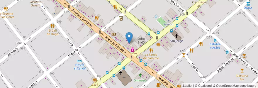 Mapa de ubicacion de Stock Center, Palermo en アルゼンチン, Ciudad Autónoma De Buenos Aires, ブエノスアイレス, Comuna 15.
