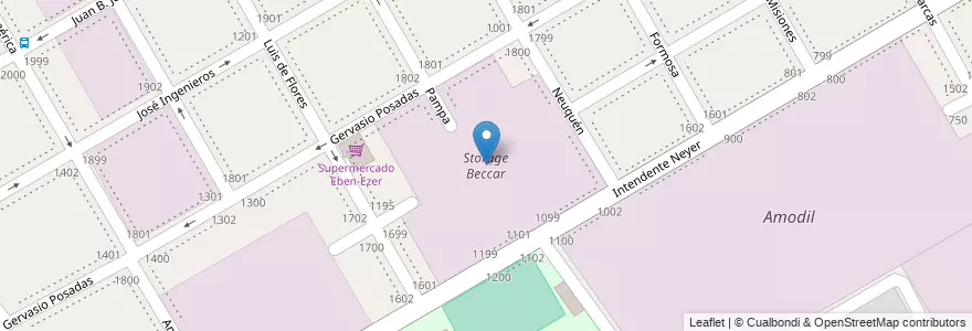 Mapa de ubicacion de Storage Beccar en Arjantin, Buenos Aires, Partido De San Isidro, Beccar.