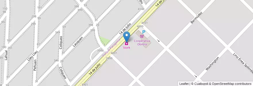 Mapa de ubicacion de Stork en Arjantin, Buenos Aires, Partido De Bahía Blanca, Bahía Blanca.