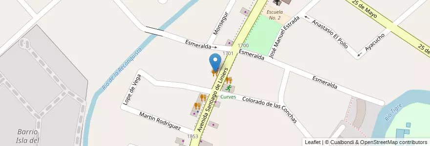 Mapa de ubicacion de Stromboli en アルゼンチン, ブエノスアイレス州, Partido De Tigre, Tigre.