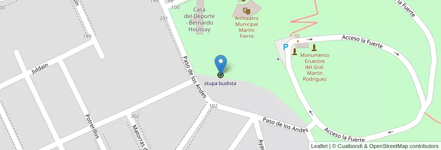 Mapa de ubicacion de stupa budista en الأرجنتين, بوينس آيرس, Partido De Tandil, Tandil.