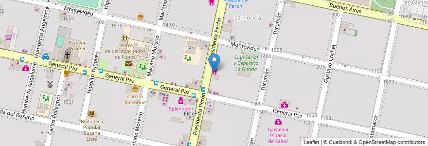 Mapa de ubicacion de Suárez Bobinados en アルゼンチン, サンタフェ州, Departamento Rosario, Municipio De Funes, Funes.