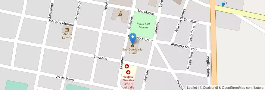 Mapa de ubicacion de Sub Comisaría La Viña en 阿根廷, Salta, La Viña, Municipio De La Viña, La Viña.