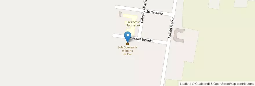 Mapa de ubicacion de Sub Comisaría Médano de Oro en Arjantin, San Juan, Şili, Rawson.