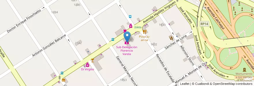 Mapa de ubicacion de Sub Delegación Florencio Varela en Arjantin, Buenos Aires, Partido De Florencio Varela, Florencio Varela.