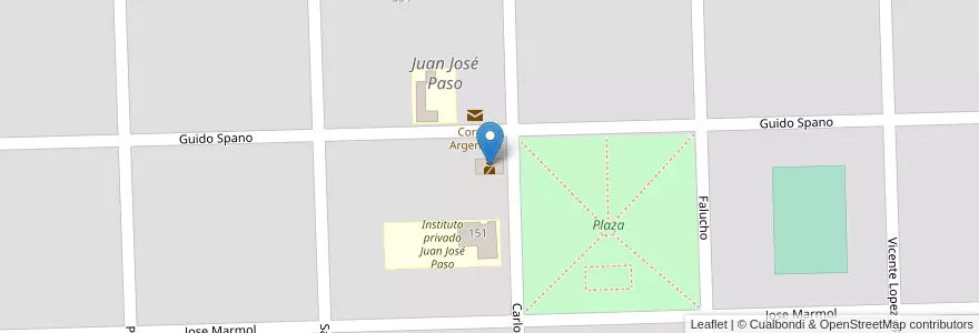 Mapa de ubicacion de Subestación Policía Comunal Tte. 1° L. Rodríguez en الأرجنتين, بوينس آيرس, Partido De Pehuajó, Juan José Paso, Juan José Paso.