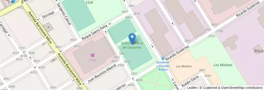 Mapa de ubicacion de Subsecretaria de Deportes en Argentinië, Buenos Aires, Partido De Vicente López, Vicente López.