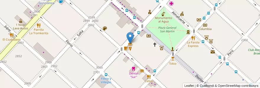 Mapa de ubicacion de Subway en アルゼンチン, ブエノスアイレス州, Partido De La Matanza, San Justo.