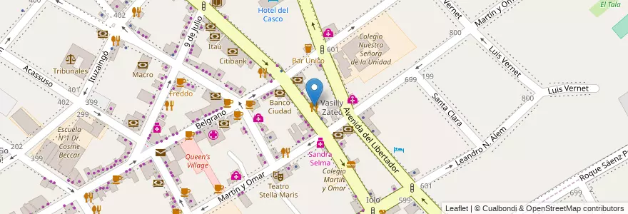 Mapa de ubicacion de Subway en アルゼンチン, ブエノスアイレス州, Partido De San Isidro, San Isidro.