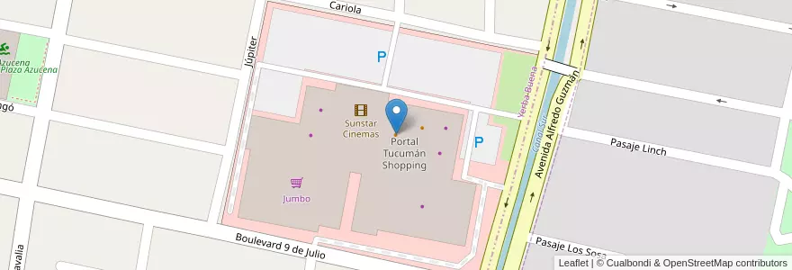 Mapa de ubicacion de Subway en Argentinien, Tucumán, Departamento Yerba Buena, Yerba Buena.