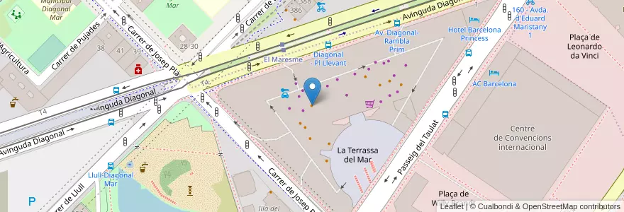 Mapa de ubicacion de Subway en 스페인, Catalunya, Barcelona, Barcelonès, 바르셀로나.