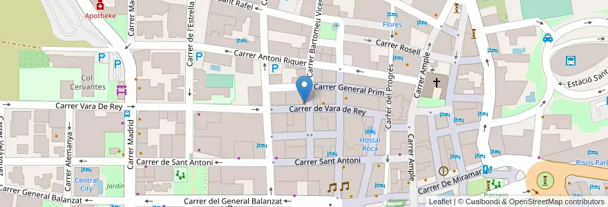 Mapa de ubicacion de Subway en Spanje, Balearen, España (Mar Territorial), Balearen, Ibiza, Sant Antoni De Portmany.