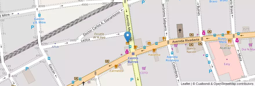 Mapa de ubicacion de Subway, Almagro en Argentinien, Ciudad Autónoma De Buenos Aires, Comuna 5, Buenos Aires.