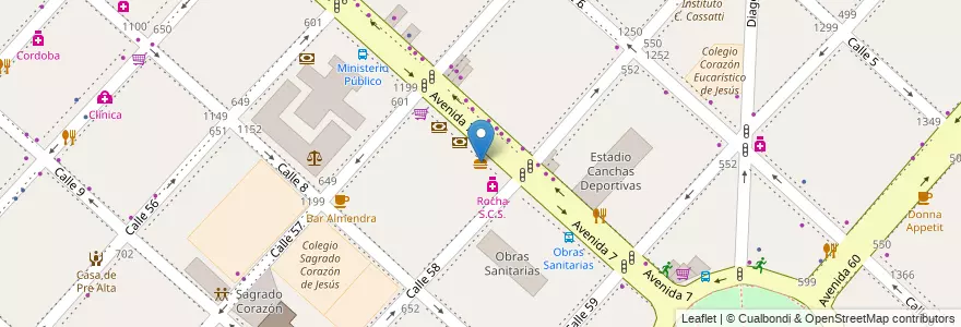 Mapa de ubicacion de Subway, Casco Urbano en 아르헨티나, 부에노스아이레스주, Partido De La Plata, La Plata.