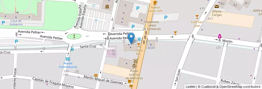 Mapa de ubicacion de Subway Centro Civico en Argentina, Cile, Mendoza, Departamento Capital, Sección 2ª Barrio Cívico, Ciudad De Mendoza.