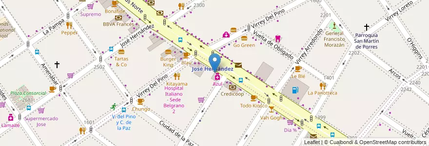 Mapa de ubicacion de Subway, Colegiales en 阿根廷, Ciudad Autónoma De Buenos Aires, 布宜诺斯艾利斯, Comuna 13.