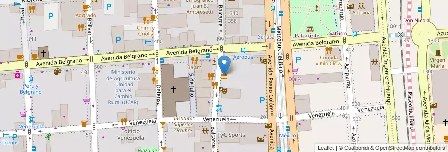 Mapa de ubicacion de Subway, Montserrat en Аргентина, Буэнос-Айрес, Comuna 1, Буэнос-Айрес.