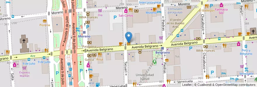Mapa de ubicacion de Subway, Montserrat en 阿根廷, Ciudad Autónoma De Buenos Aires, Comuna 1, 布宜诺斯艾利斯.