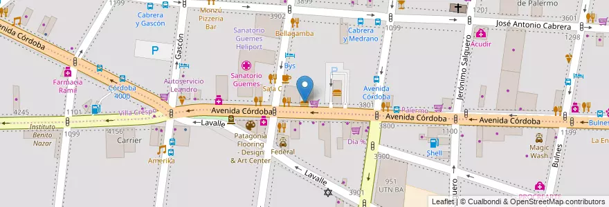 Mapa de ubicacion de Subway, Palermo en Аргентина, Буэнос-Айрес, Буэнос-Айрес.