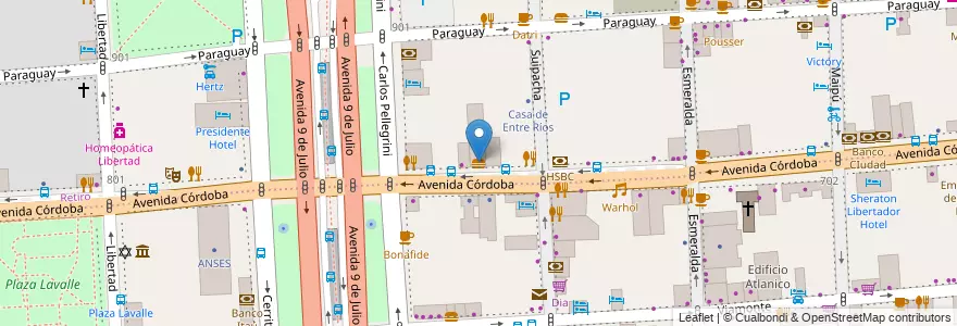 Mapa de ubicacion de Subway, Retiro en 阿根廷, Ciudad Autónoma De Buenos Aires, Comuna 1, 布宜诺斯艾利斯.