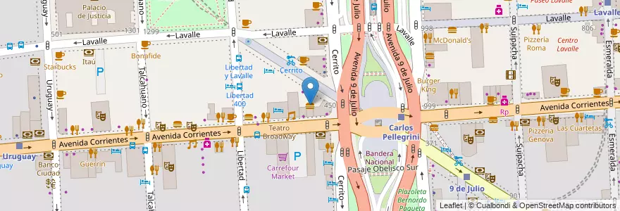 Mapa de ubicacion de Subway, San Nicolas en Argentinië, Ciudad Autónoma De Buenos Aires, Comuna 1, Buenos Aires.